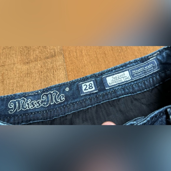 Miss Me Boyfriend Capri Denim Jeans Bling Embroidered Y2K Sequin Women's Sz 28 - Picture 6 of 10